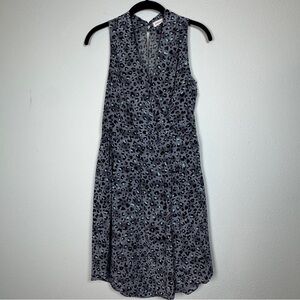 Rebecca Taylor Silk Grey, Black and Teal Animal Print Dress Size 2